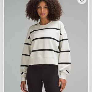 Lululemon Perfectly Oversized Cropped Crew 10 Striped NWT